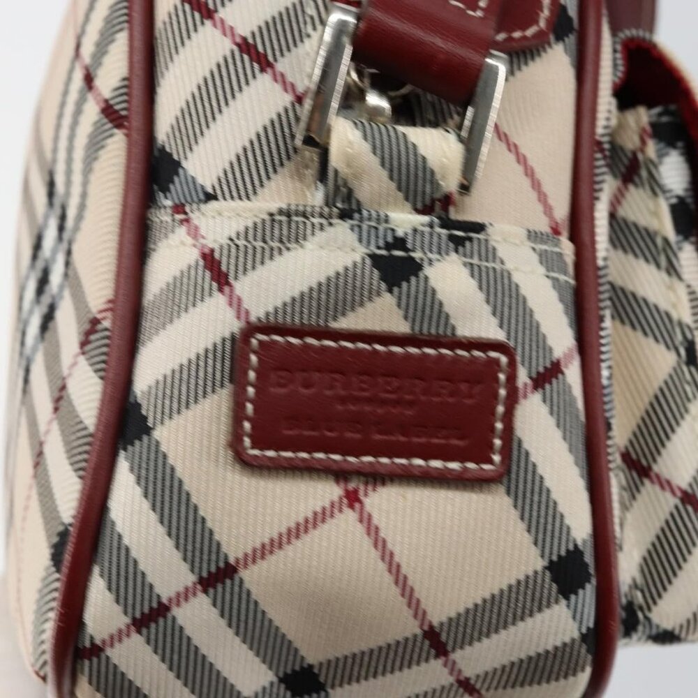 Authentic BURBERRY Nova Check Blue Label Shoulder Bag Canvas Beige Silver - Picture 7 of 16